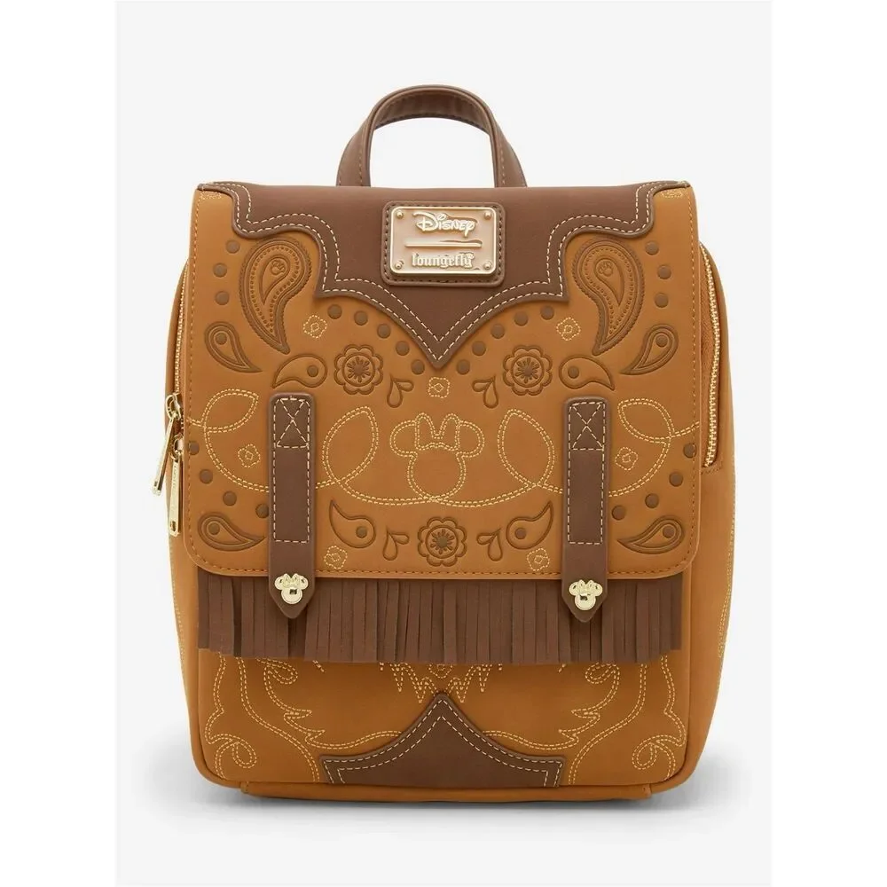 Loungefly Disney Minnie Mouse Western Patterned Mini Backpack